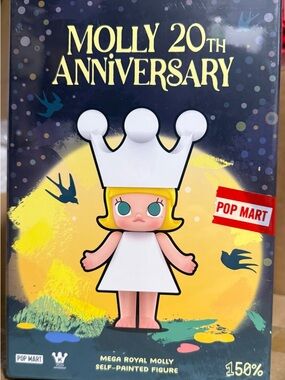 Pop Mart Mega Royal Molly 150% 20th Anniversary Self-Painted Figure